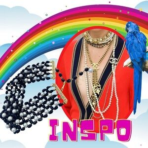 CHANEL like Black and White Beaded choker